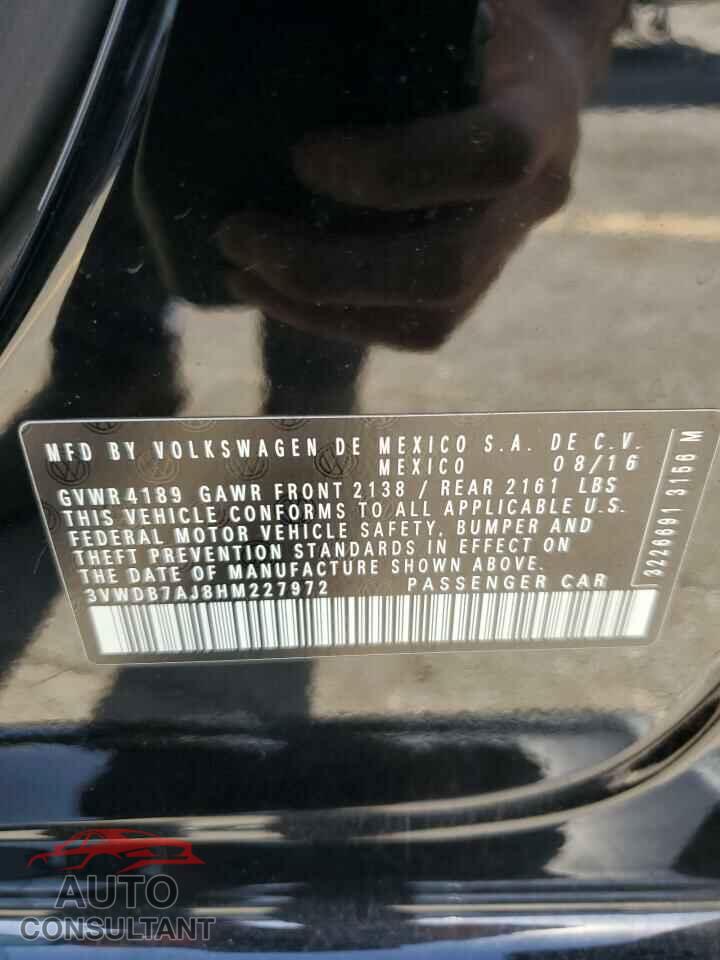 VOLKSWAGEN JETTA 2017 - 3VWDB7AJ8HM227972
