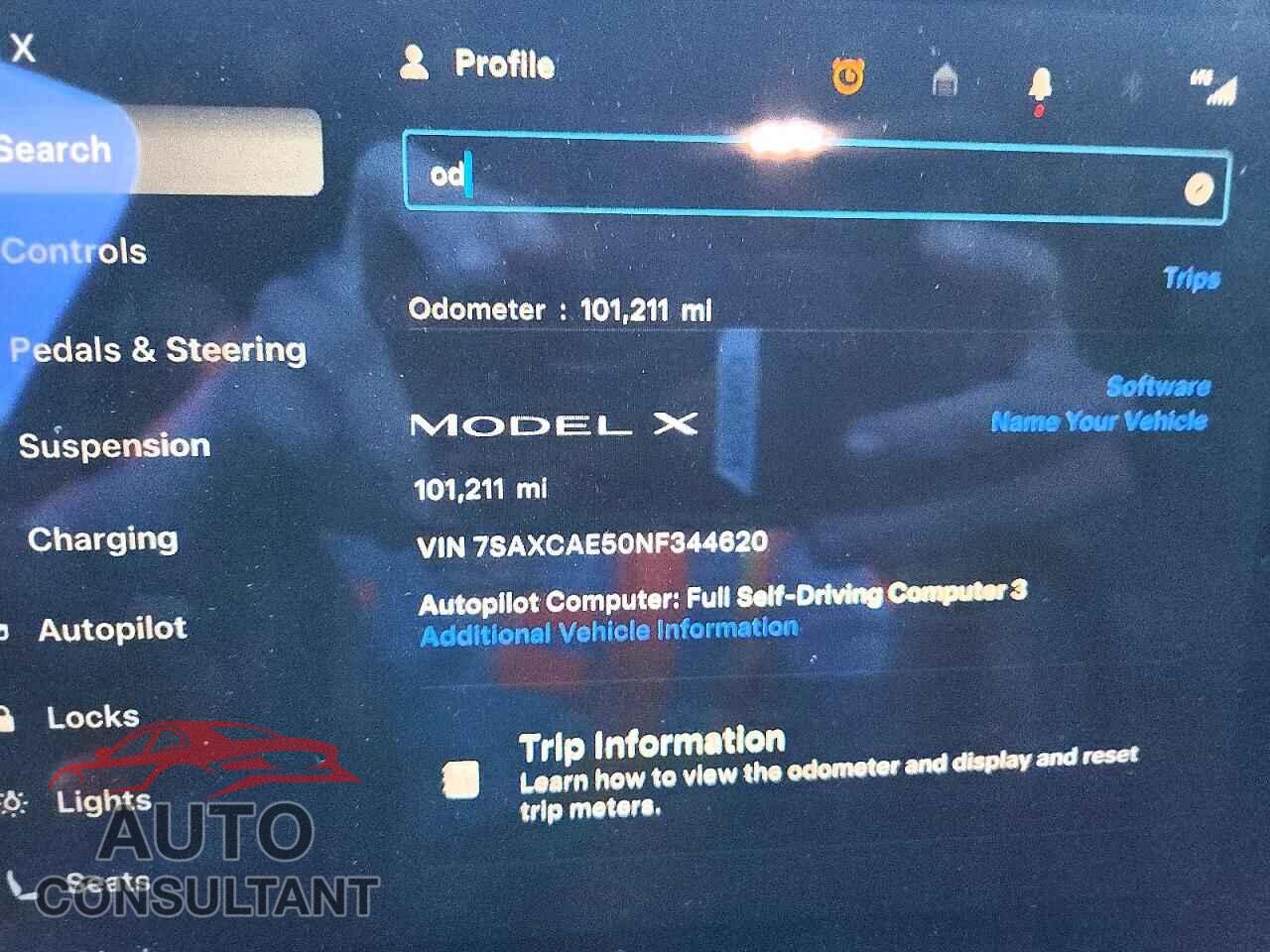 TESLA MODEL X 2022 - 7SAXCAE50NF344620