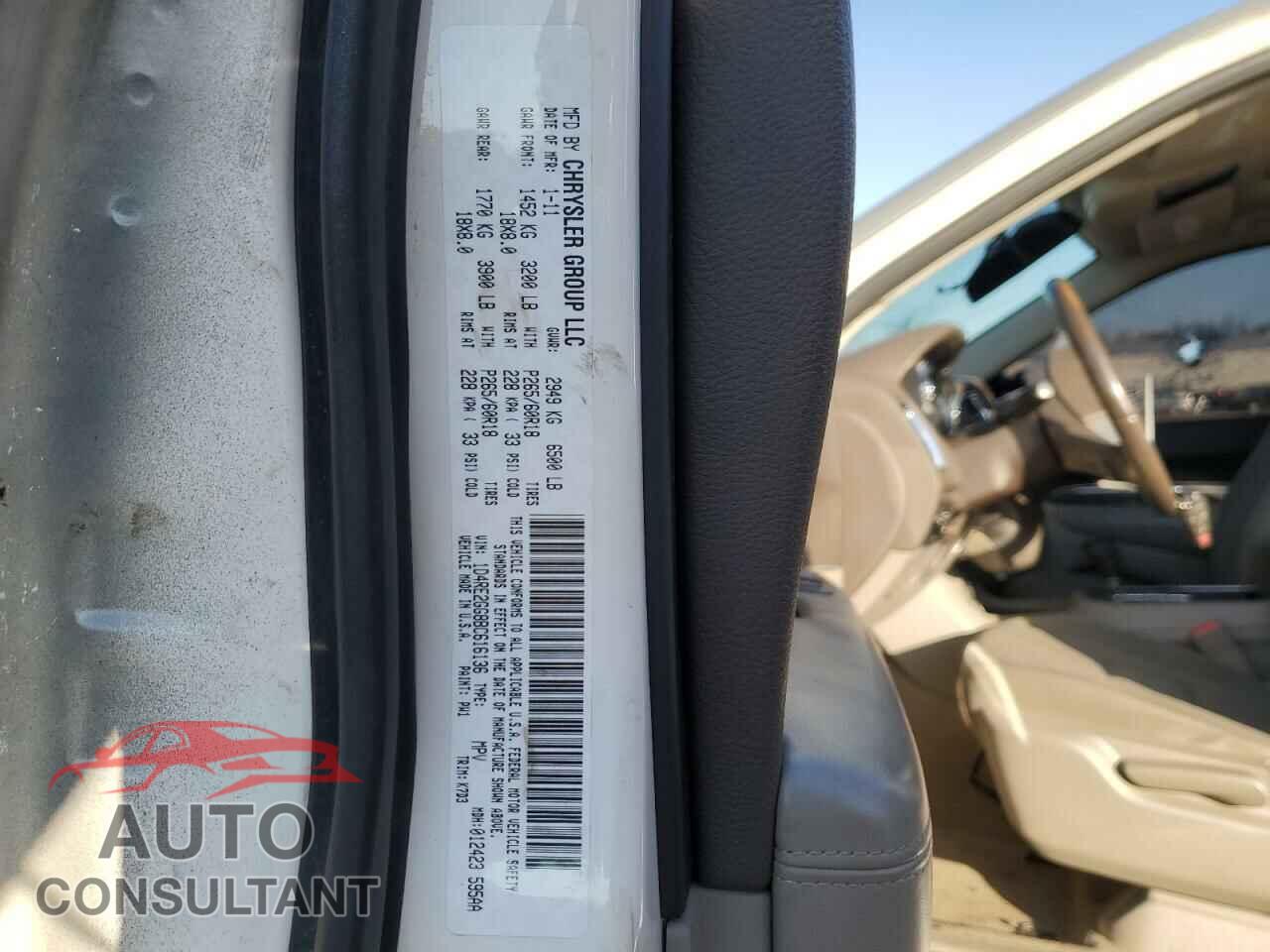 DODGE DURANGO 2011 - 1D4RE2GG8BC616136