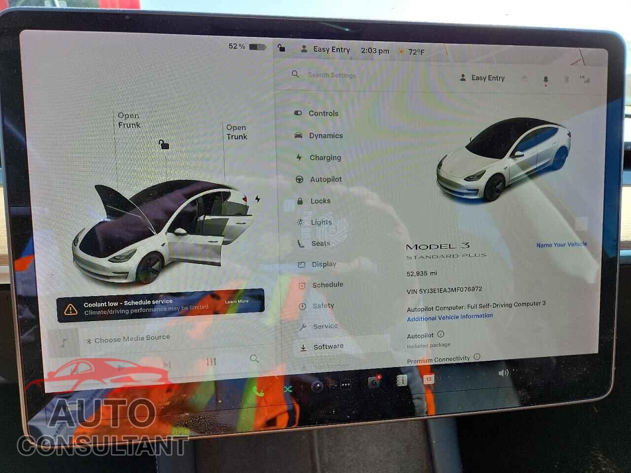 TESLA MODEL 3 2021 - 5YJ3E1EA3MF076972