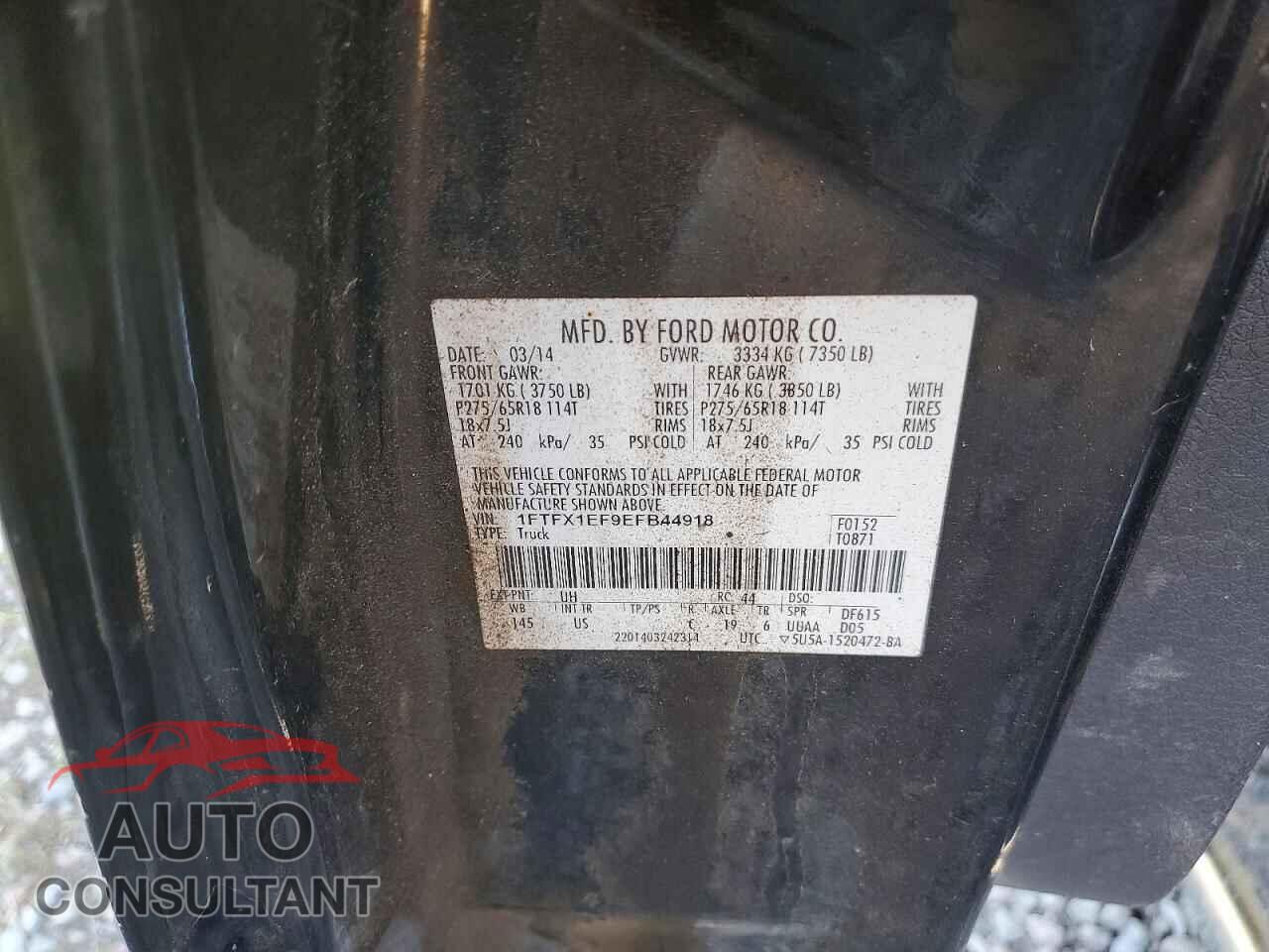 FORD F150 2014 - 1FTFX1EF9EFB44918