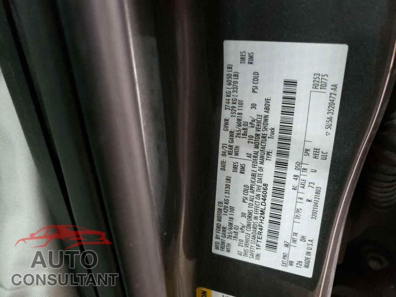 FORD RANGER 2021 - 1FTER4FH2MLD46068