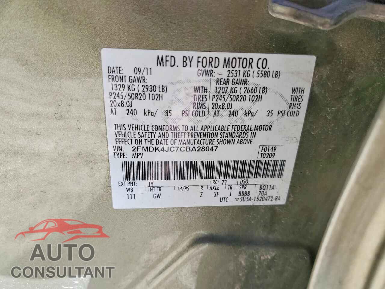FORD EDGE 2012 - 2FMDK4JC7CBA28047