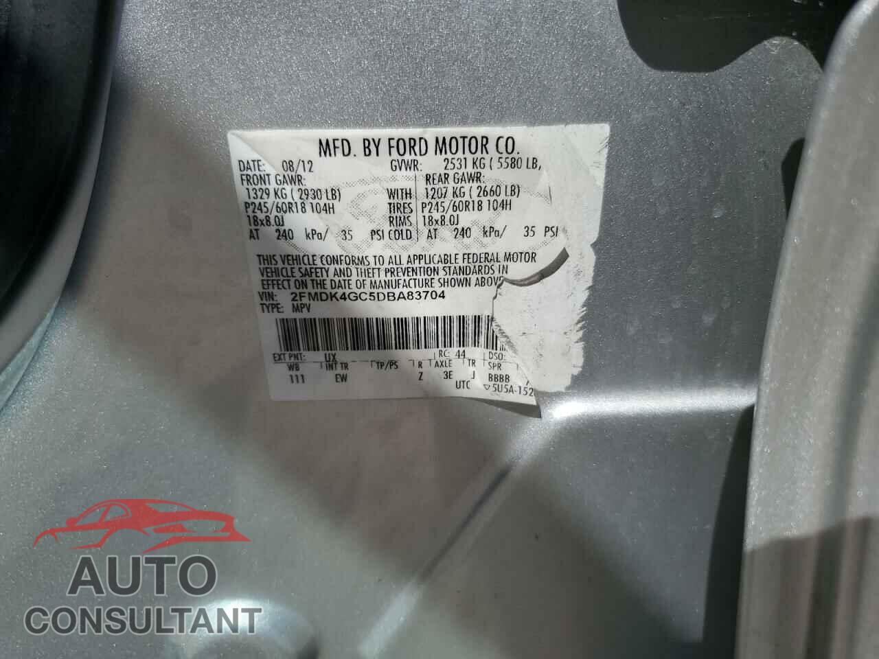 FORD EDGE 2013 - 2FMDK4GC5DBA83704