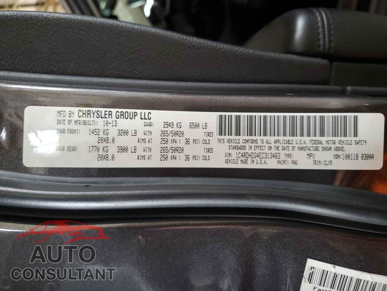 DODGE DURANGO 2014 - 1C4RDHDG4EC313463