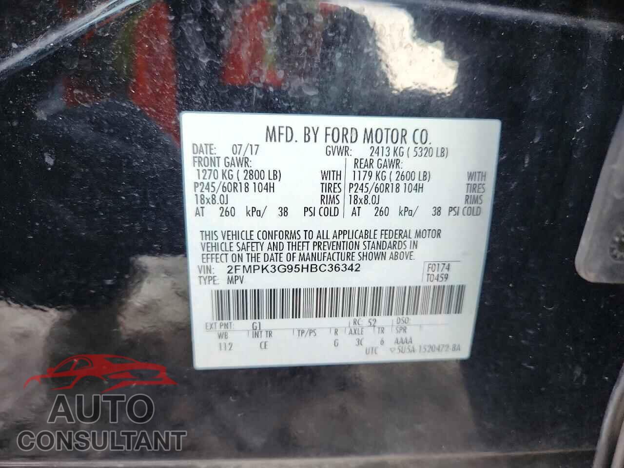 FORD EDGE 2017 - 2FMPK3G95HBC36342