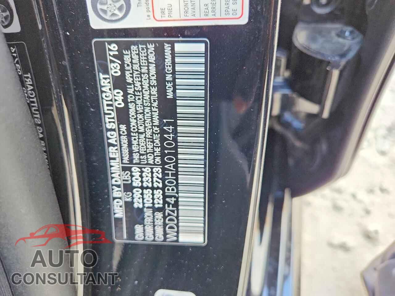 MERCEDES-BENZ E 300 2017 - WDDZF4JB0HA010441