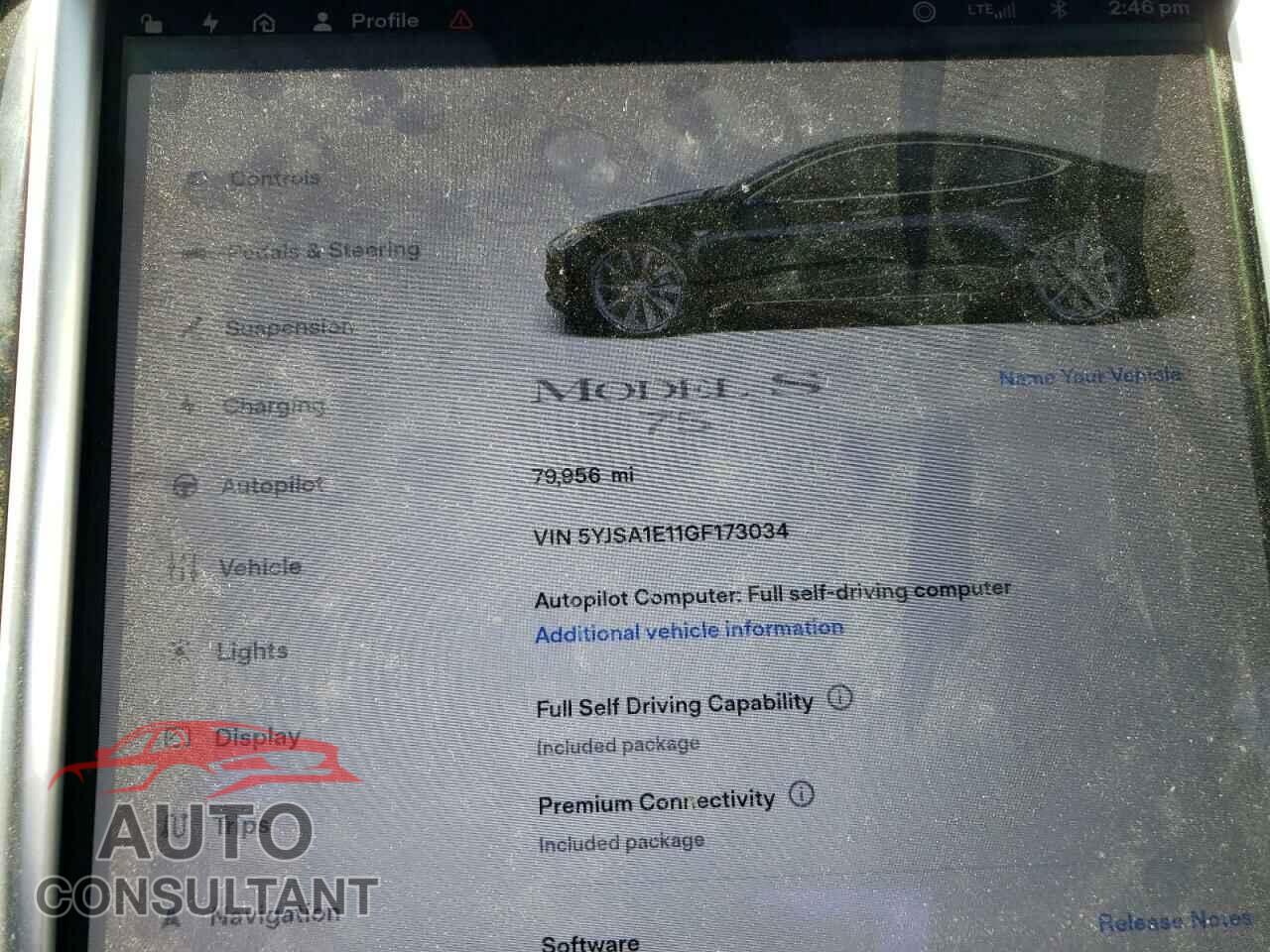 TESLA MODEL S 2016 - 5YJSA1E11GF173034