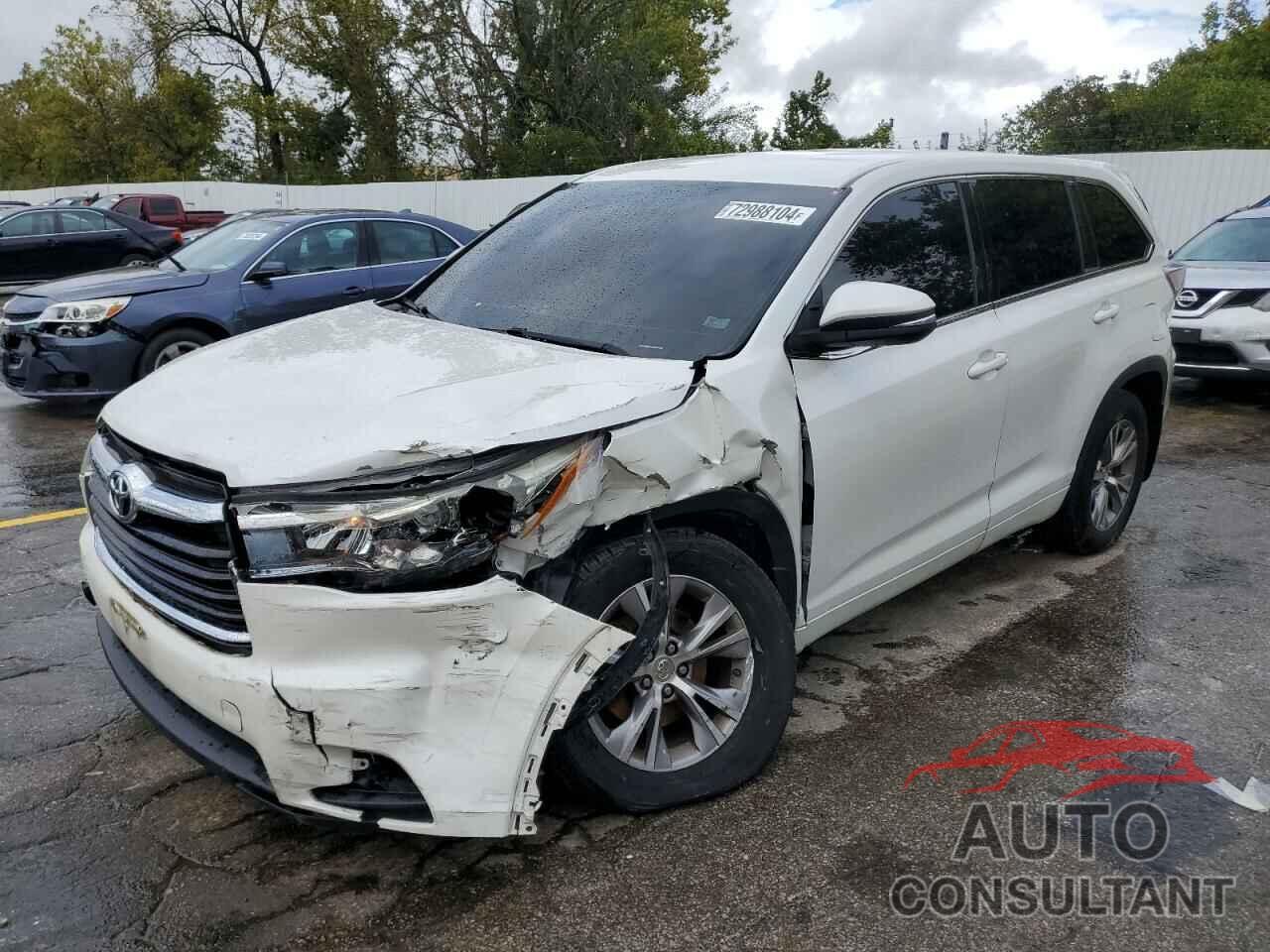 TOYOTA HIGHLANDER 2016 - 5TDBKRFH2FS196078