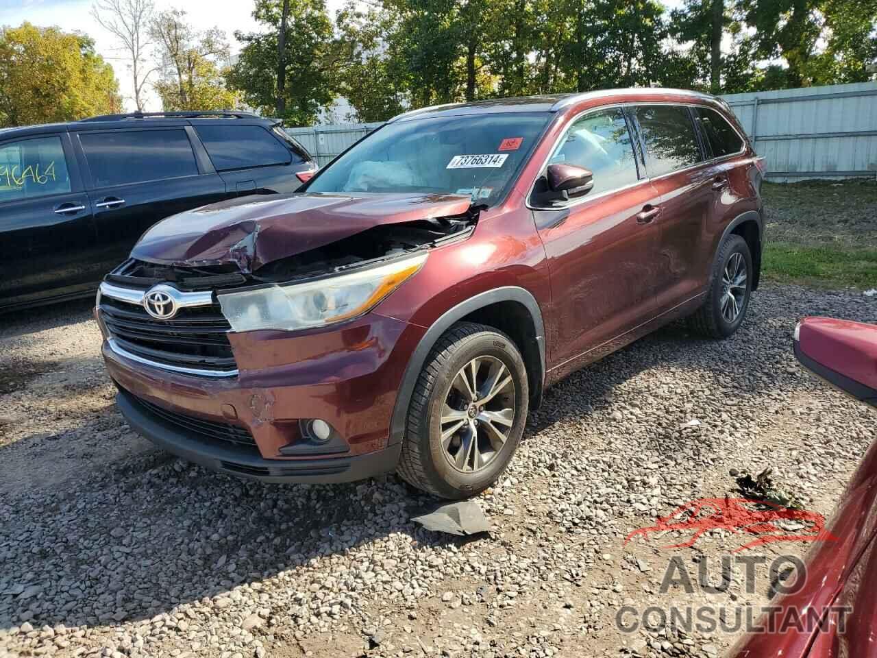 TOYOTA HIGHLANDER 2016 - 5TDJKRFH0GS298055