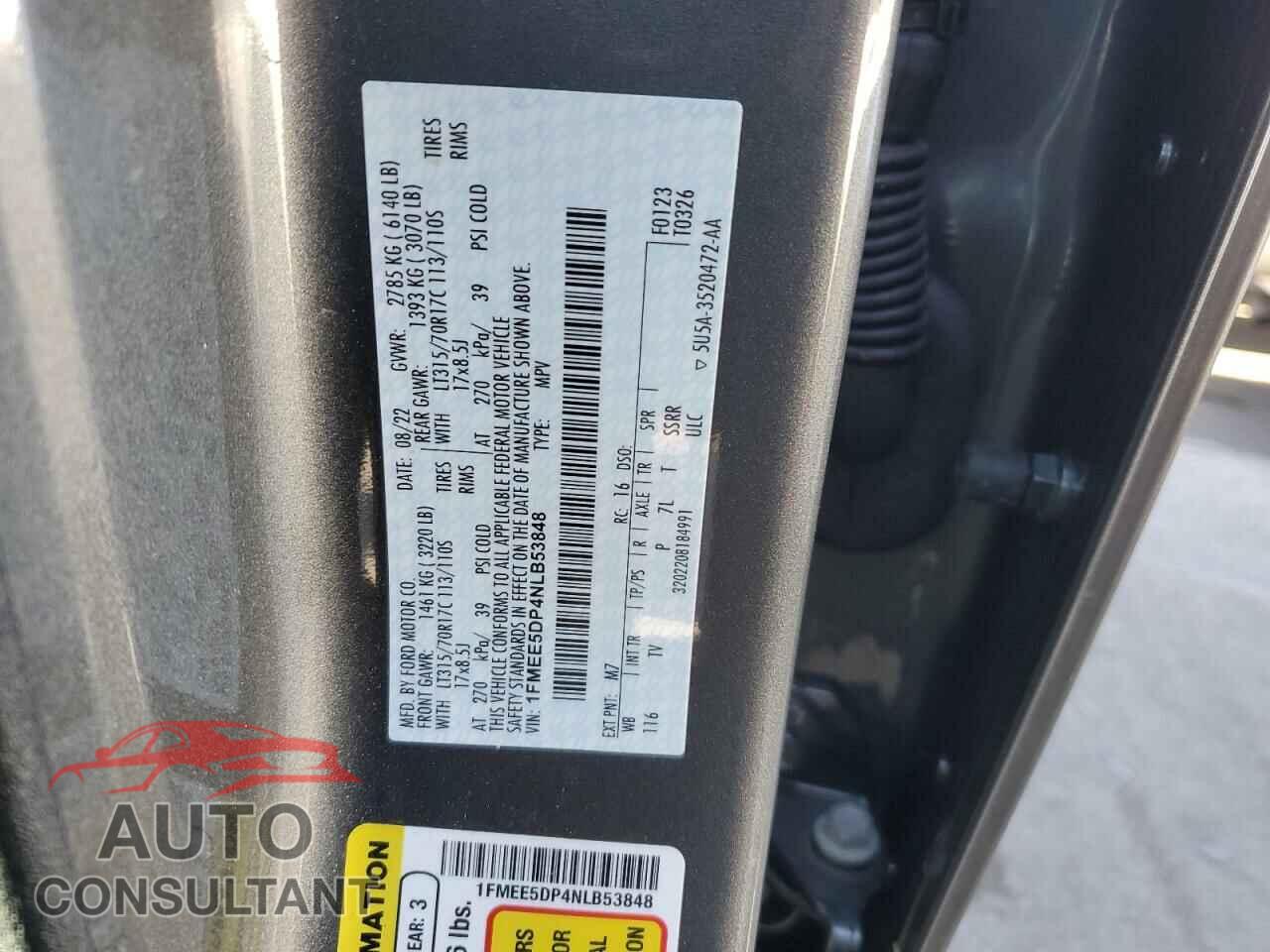 FORD BRONCO 2022 - 1FMEE5DP4NLB53848