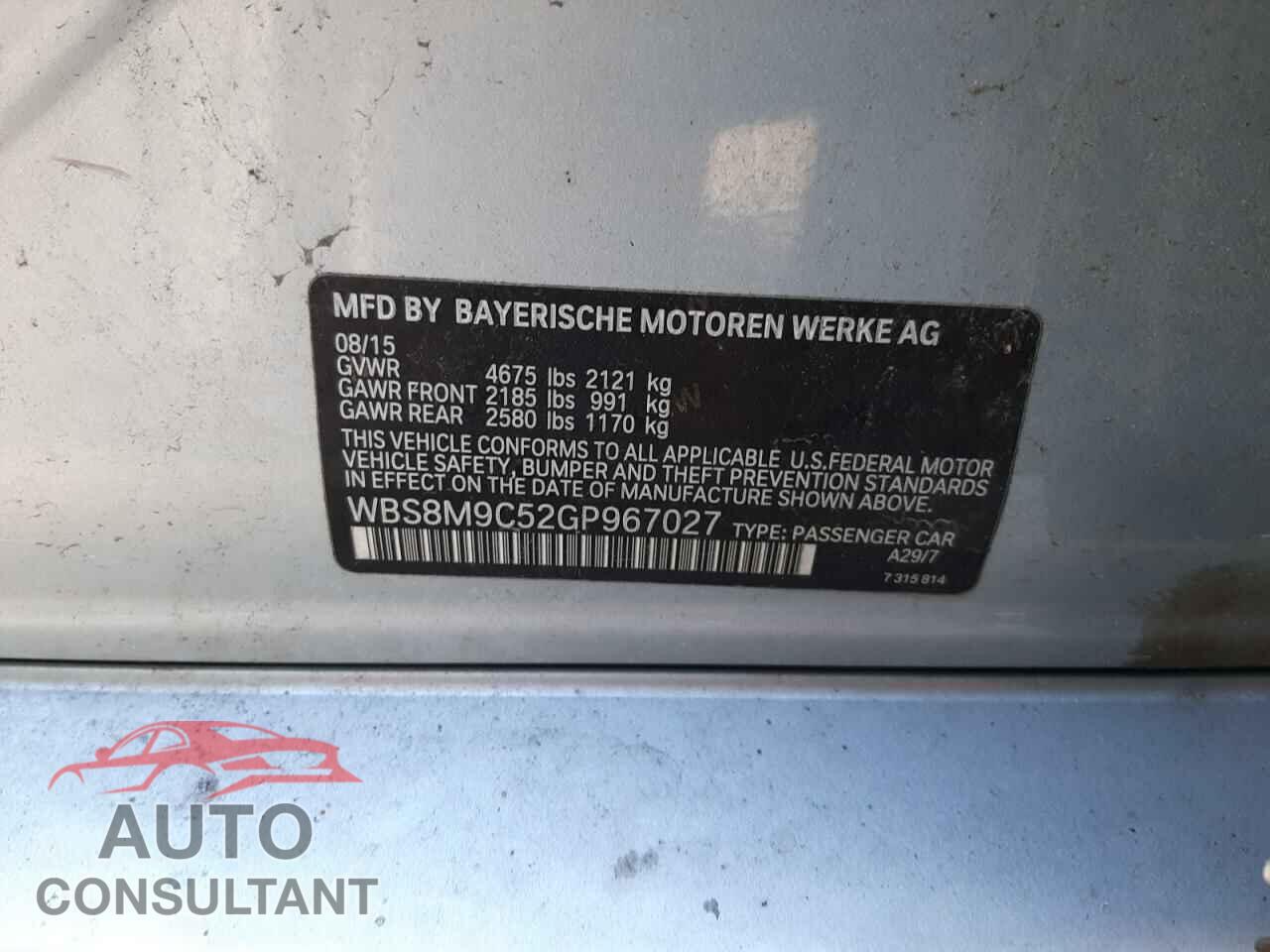 BMW M3 2016 - WBS8M9C52GP967027