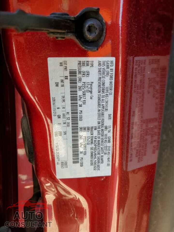 FORD CMAX 2017 - 1FADP5DU6HL100322