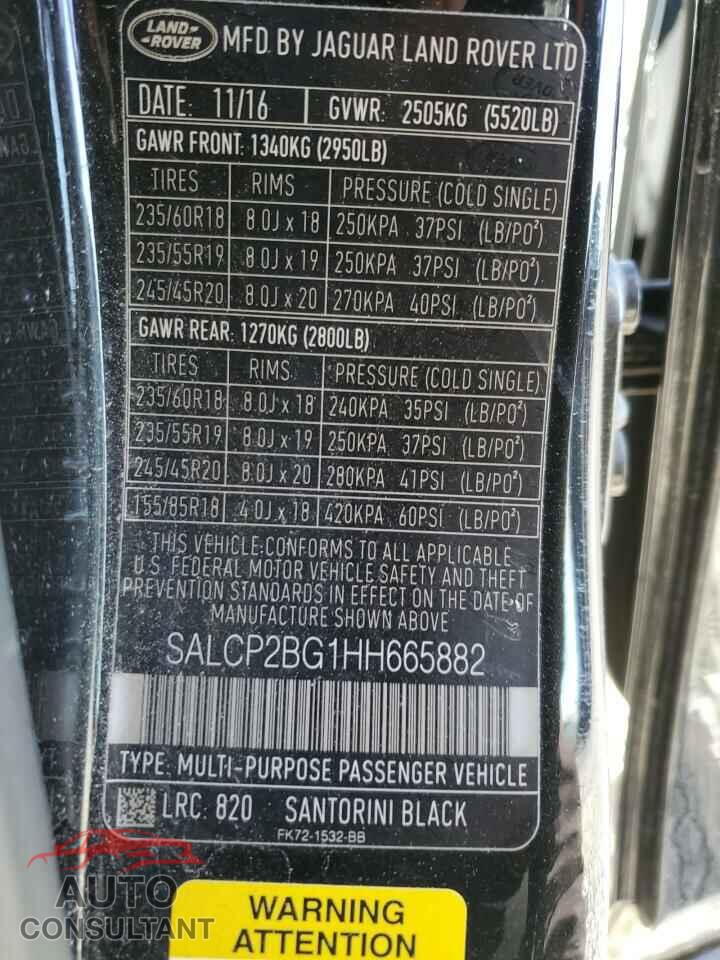 LAND ROVER DISCOVERY 2017 - SALCP2BG1HH665882