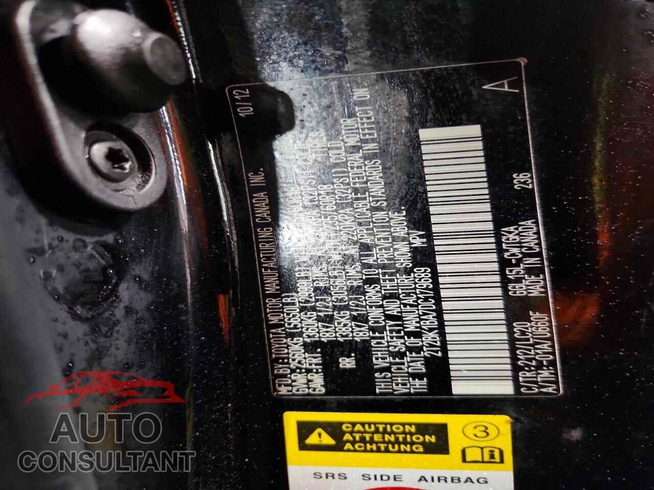 LEXUS RX350 2013 - 2T2BK1BA7DC179689