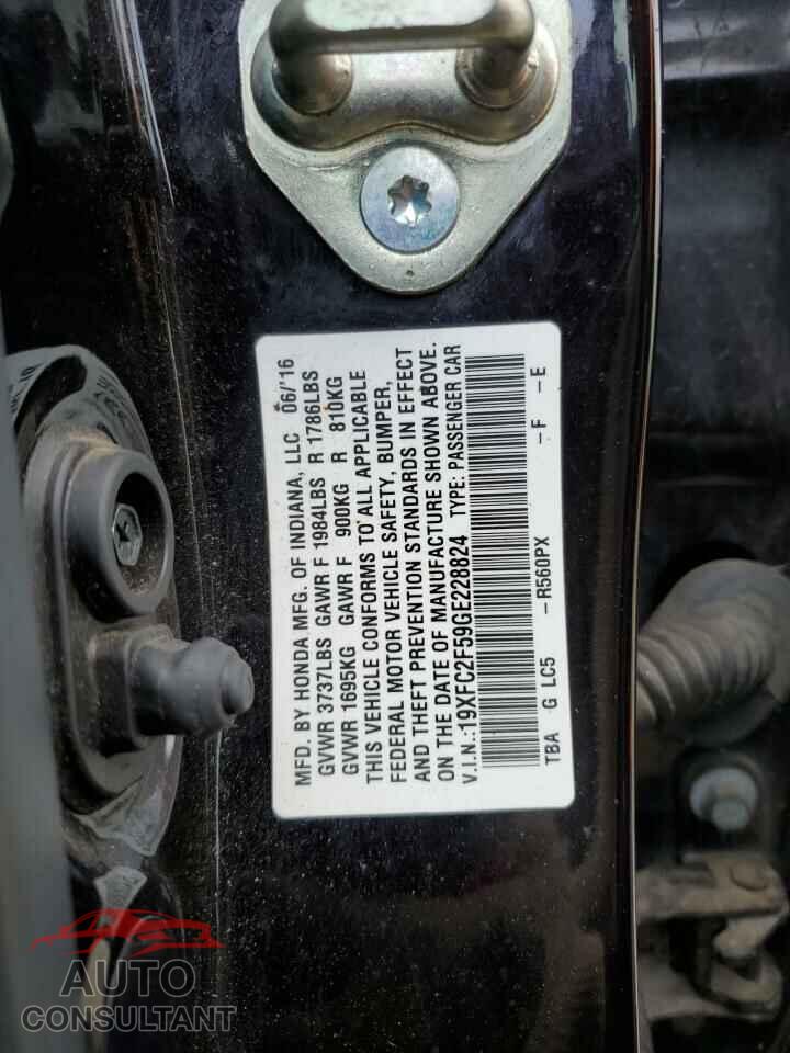 HONDA CIVIC 2016 - 19XFC2F59GE228824