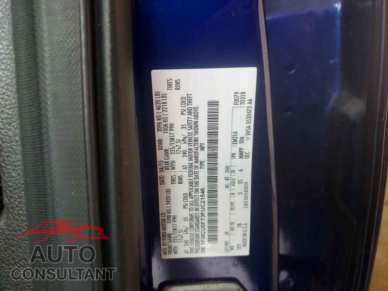 FORD ESCAPE 2015 - 1FMCU0F73FUC21546