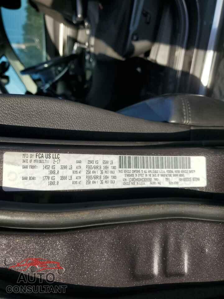 DODGE DURANGO 2017 - 1C4RDHAGXHC820392