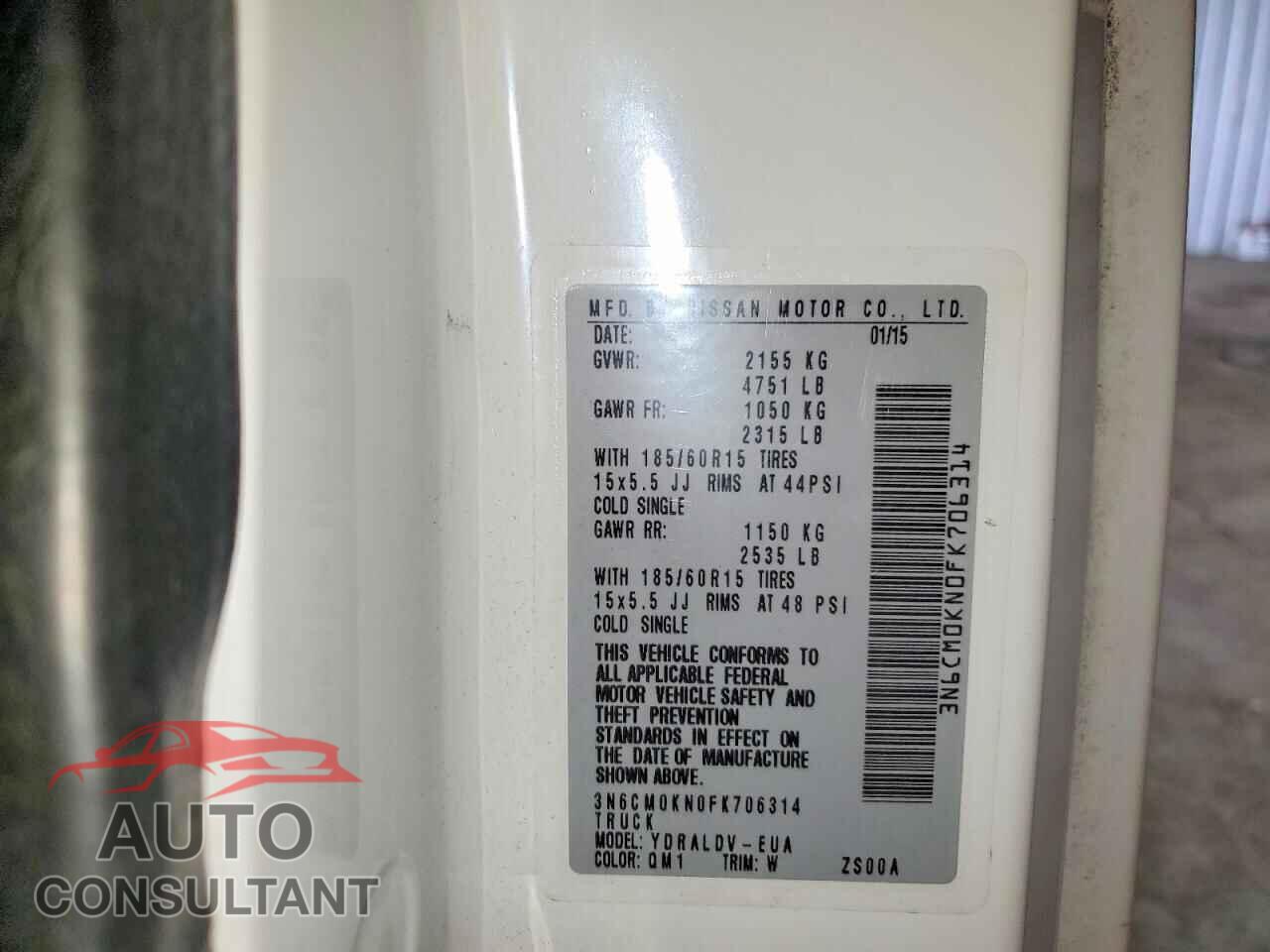 NISSAN NV 2015 - 3N6CM0KN0FK706314