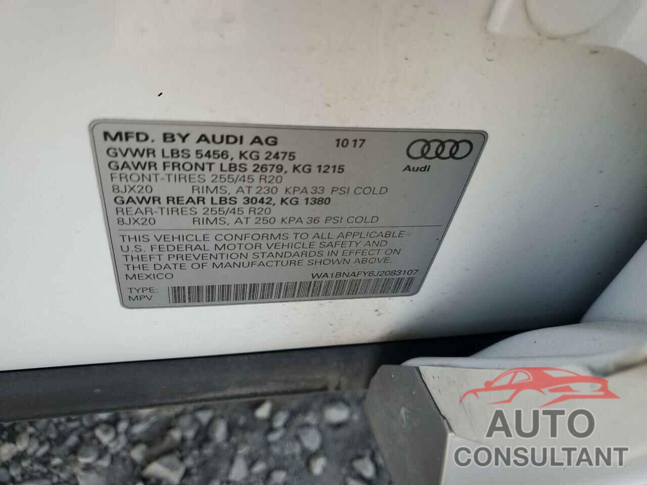 AUDI Q5 2018 - WA1BNAFY6J2083107