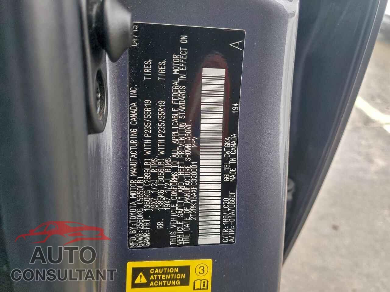 LEXUS RX350 2015 - 2T2BK1BAXFC320001