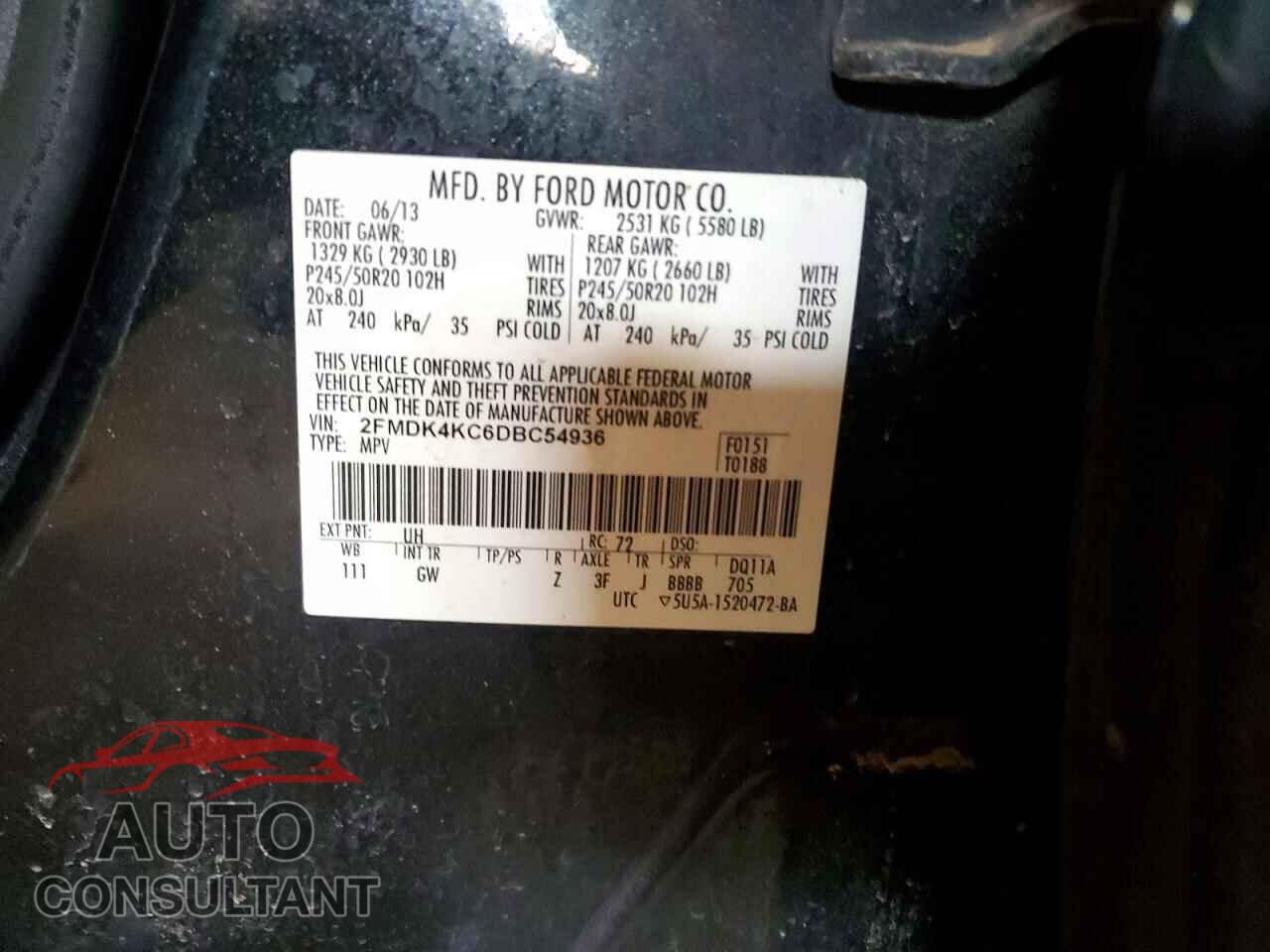 FORD EDGE 2013 - 2FMDK4KC6DBC54936