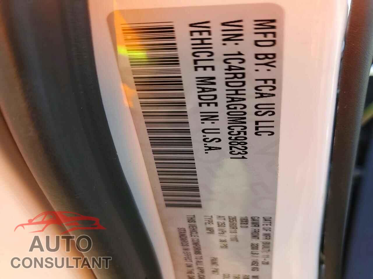 DODGE DURANGO 2021 - 1C4RDHAG0MC598231