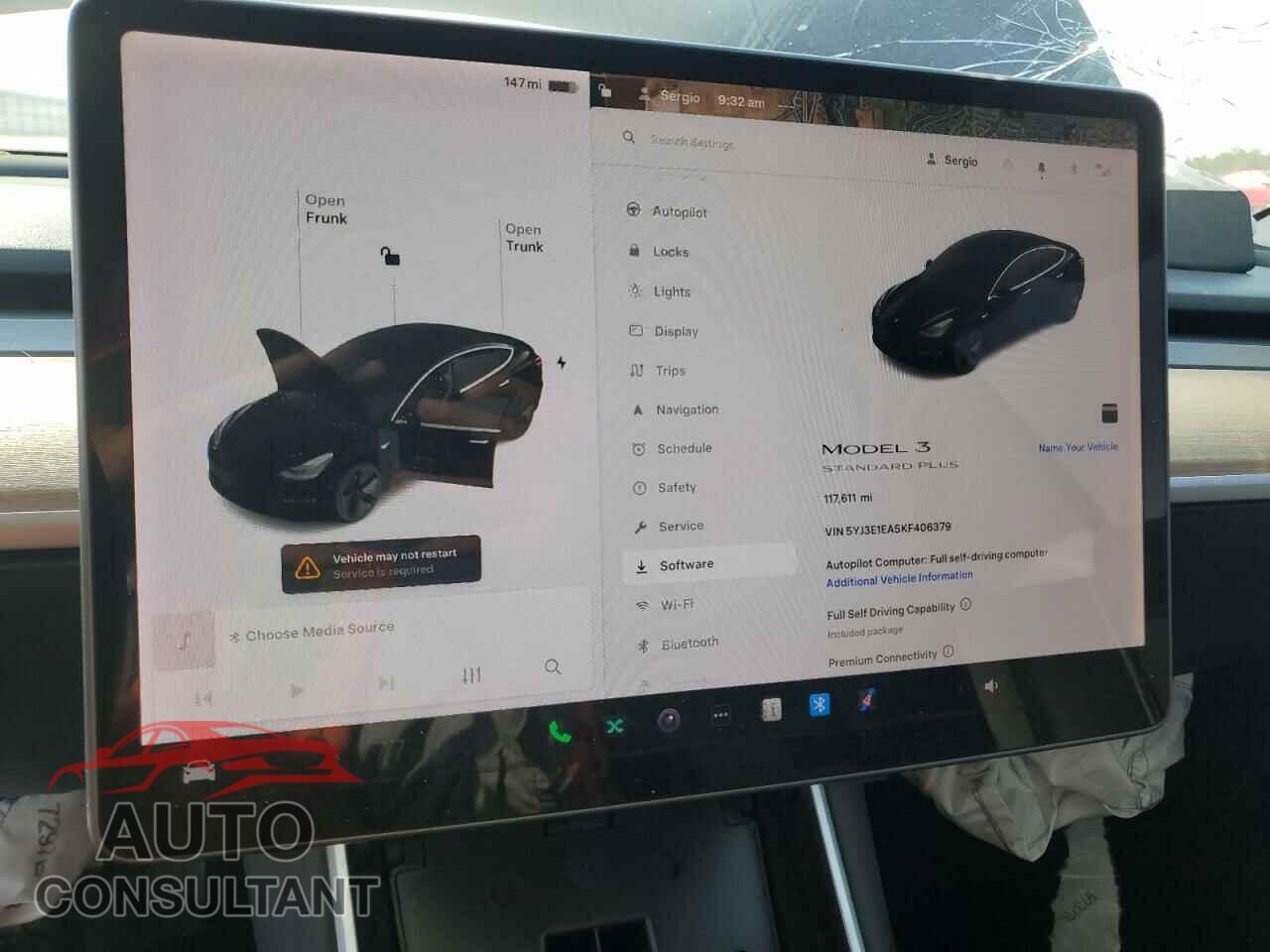 TESLA MODEL 3 2019 - 5YJ3E1EA5KF406379