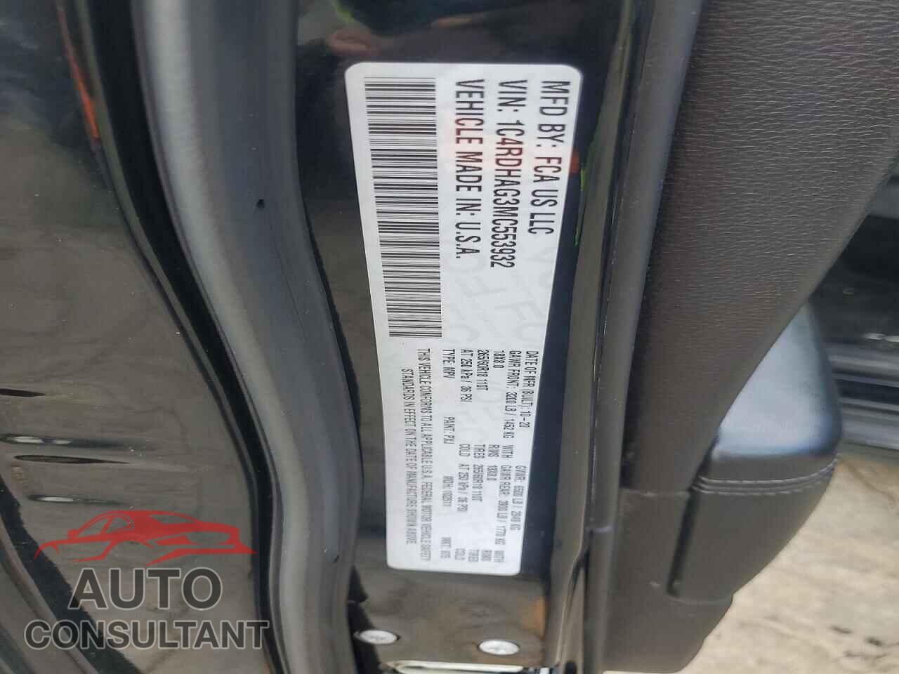 DODGE DURANGO 2021 - 1C4RDHAG3MC553932