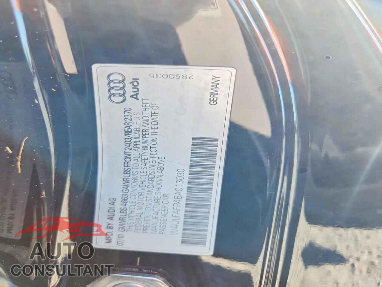 AUDI A5 2011 - WAULFAFR4BA013030