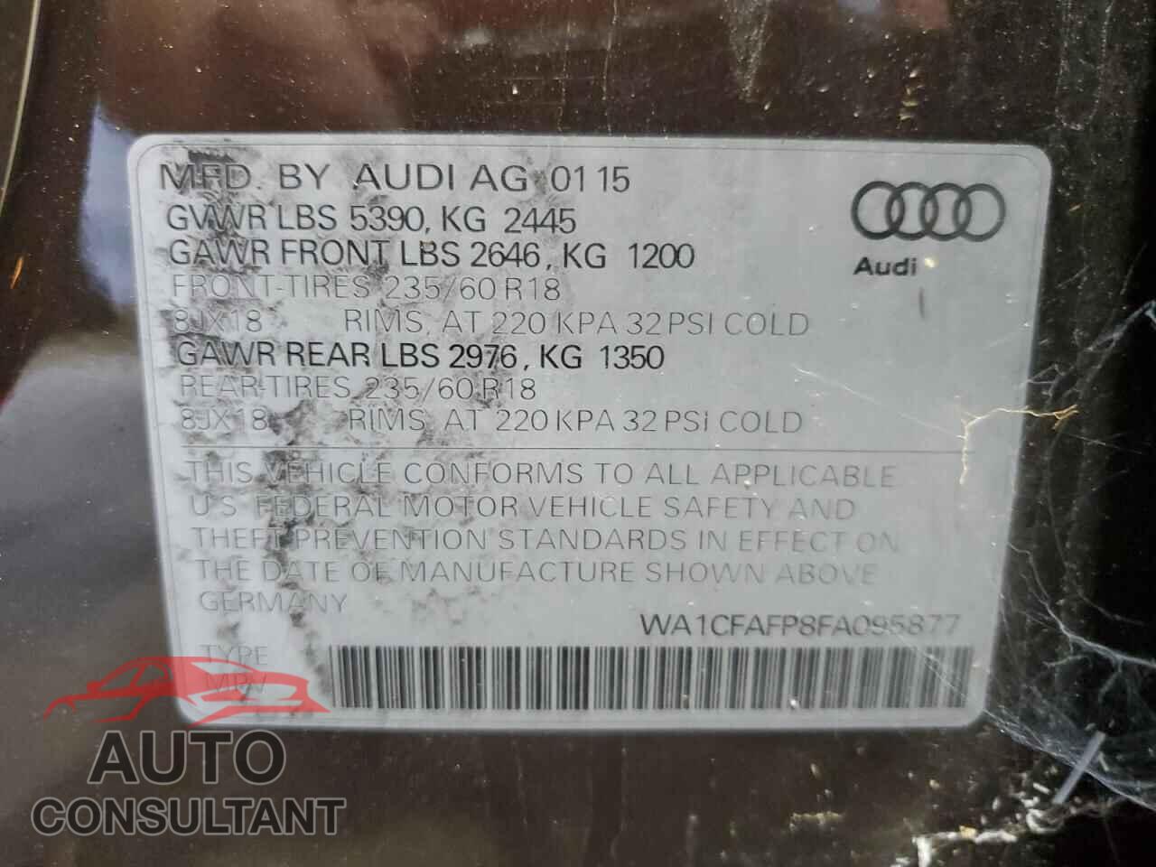 AUDI Q5 2015 - WA1CFAFP8FA095877