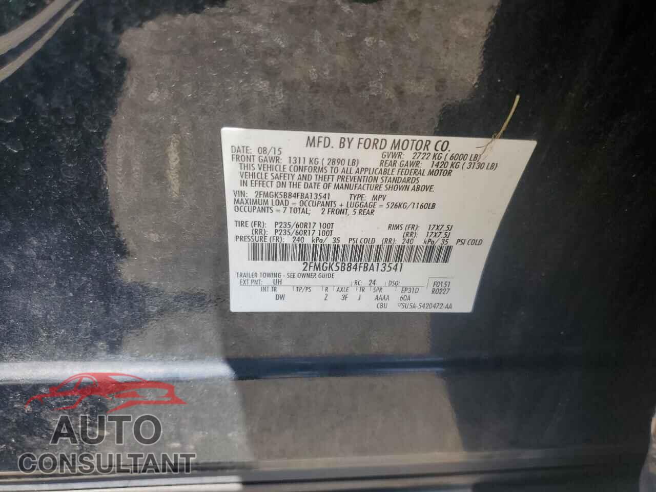 FORD FLEX 2015 - 2FMGK5B84FBA13541