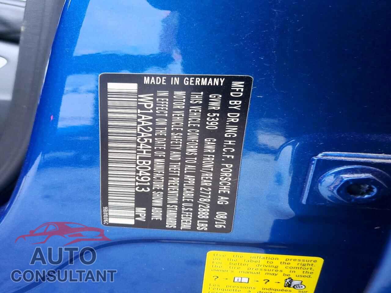 PORSCHE MACAN 2017 - WP1AA2A54HLB04913