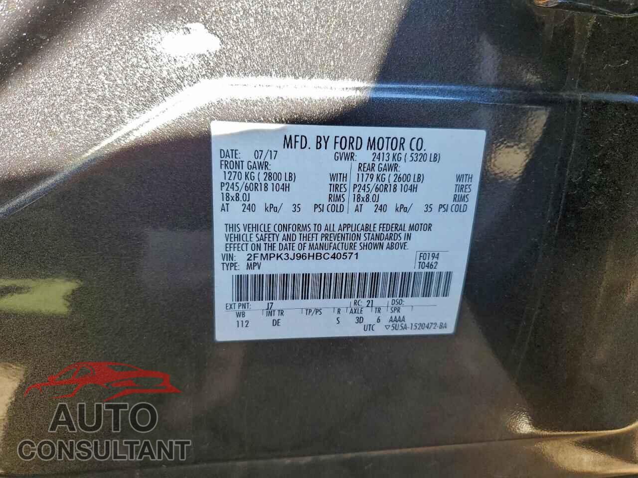 FORD EDGE 2017 - 2FMPK3J96HBC40571