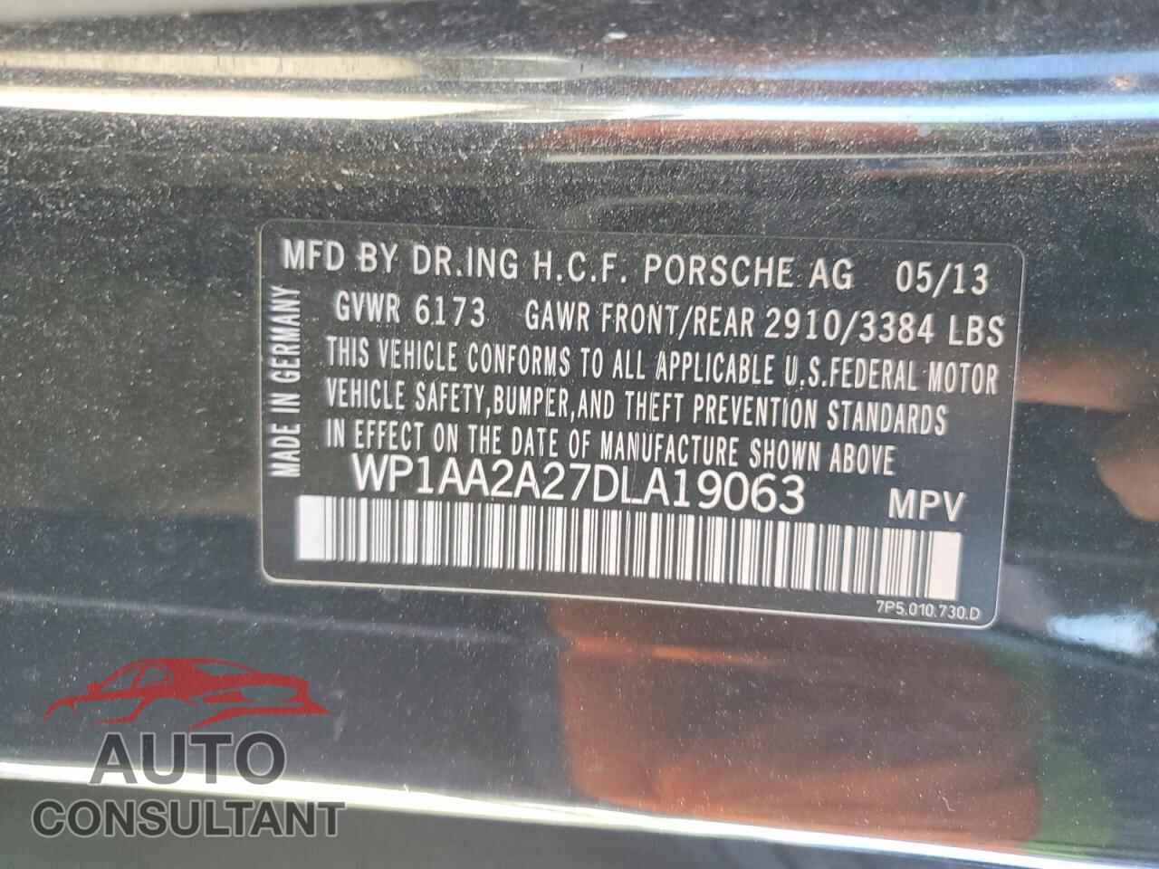PORSCHE CAYENNE 2013 - WP1AA2A27DLA19063