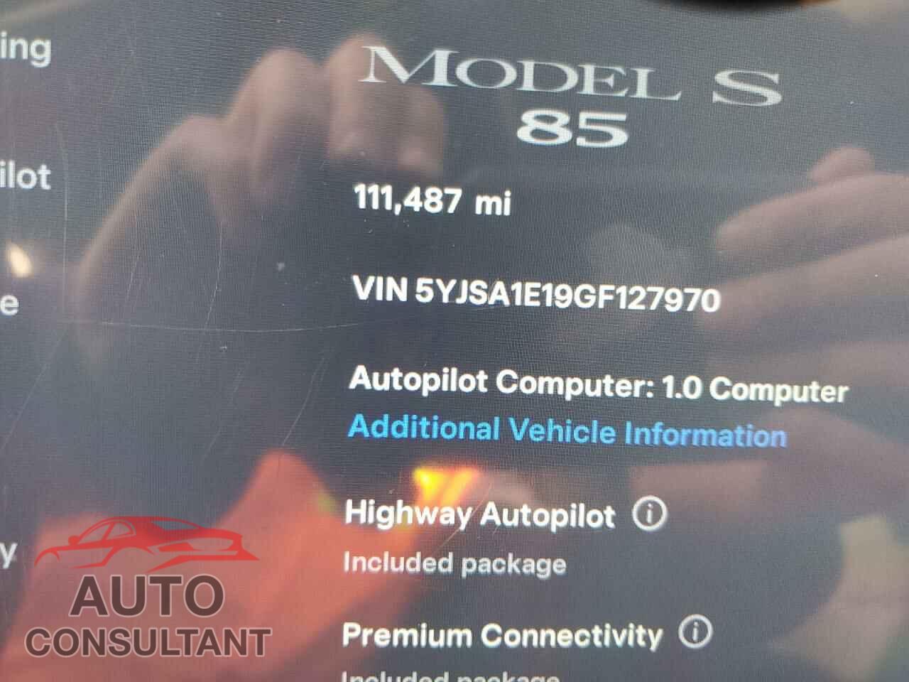 TESLA MODEL S 2016 - 5YJSA1E19GF127970