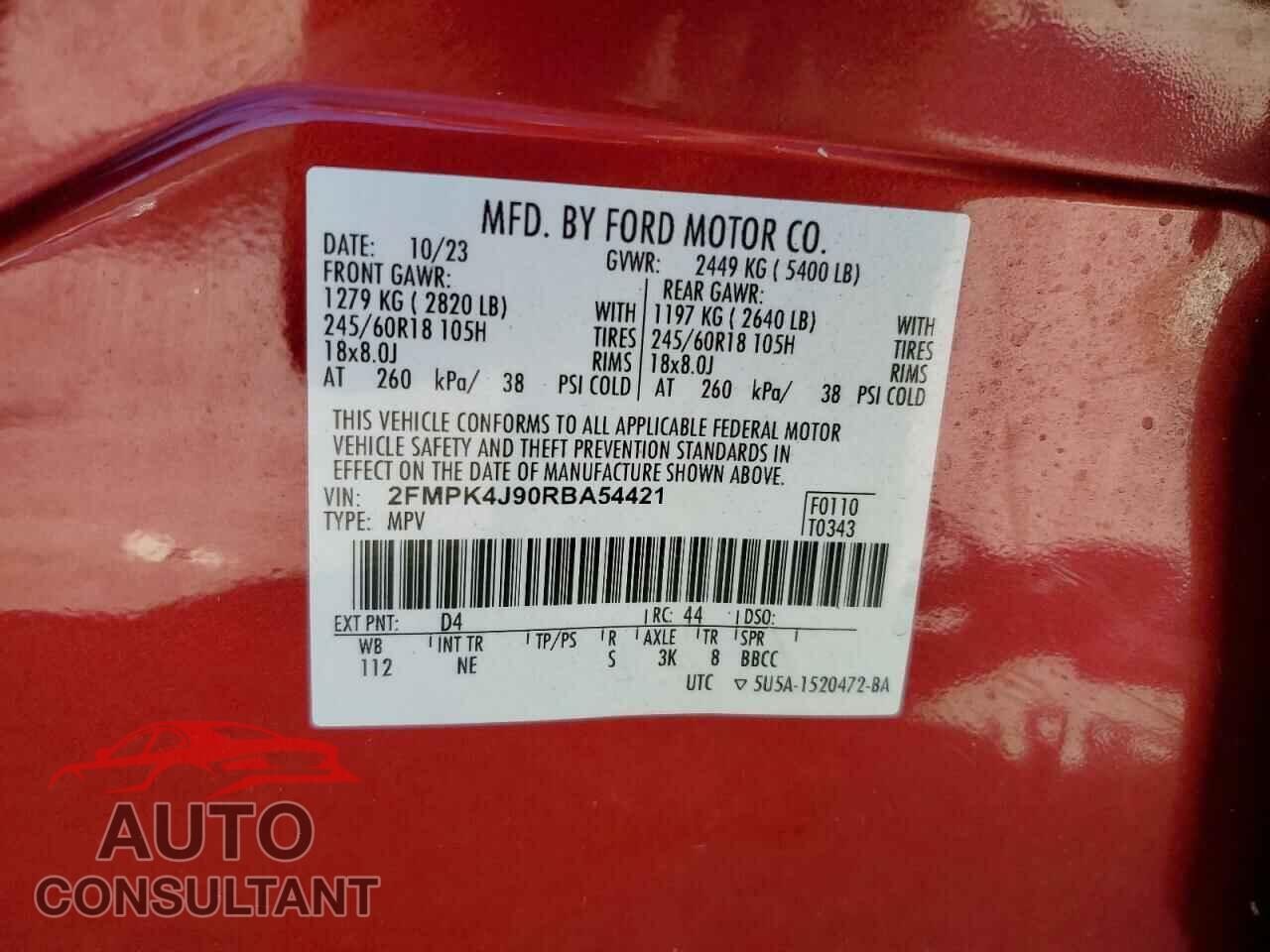 FORD EDGE 2024 - 2FMPK4J90RBA54421