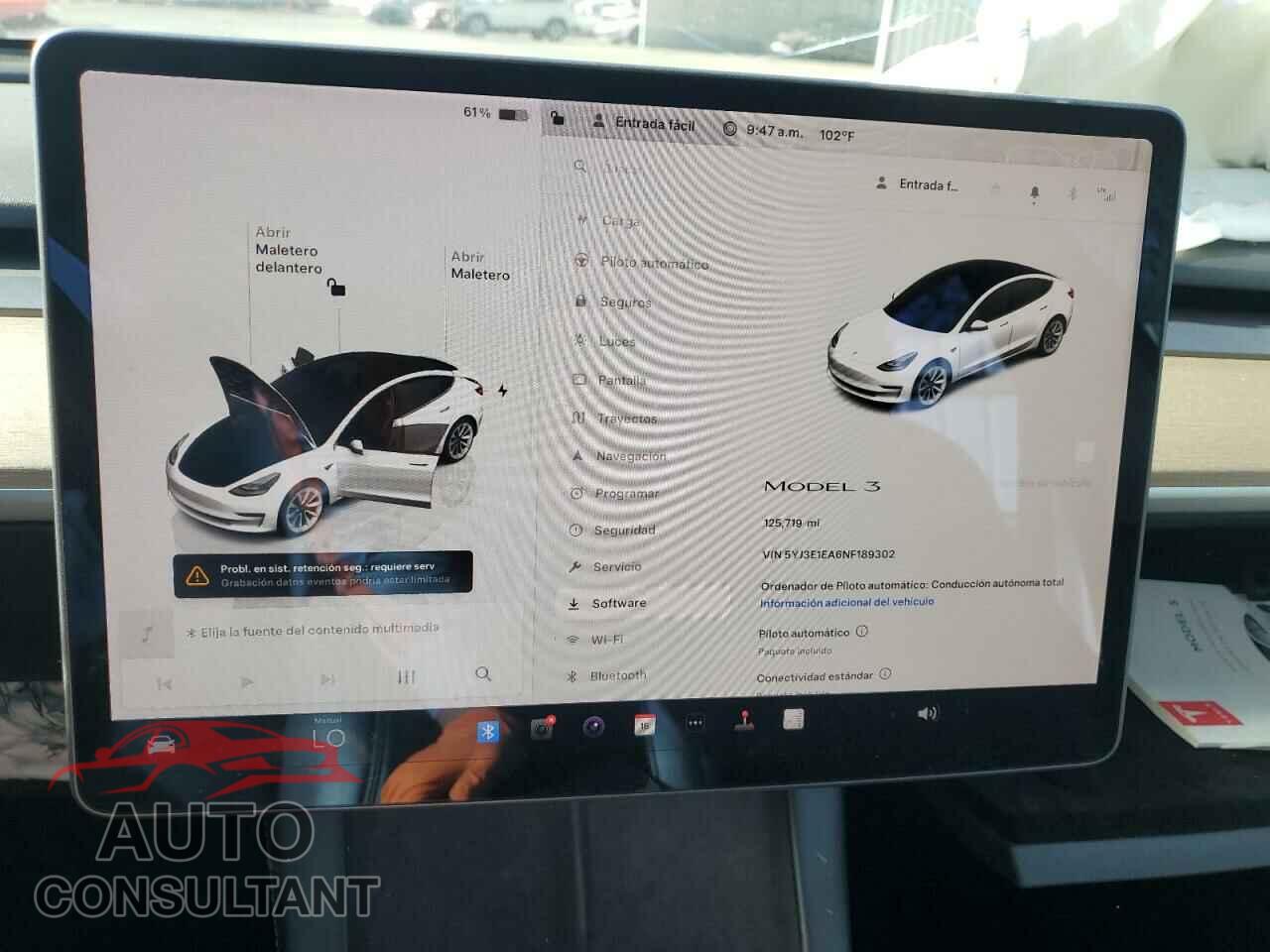 TESLA MODEL 3 2022 - 5YJ3E1EA6NF189302