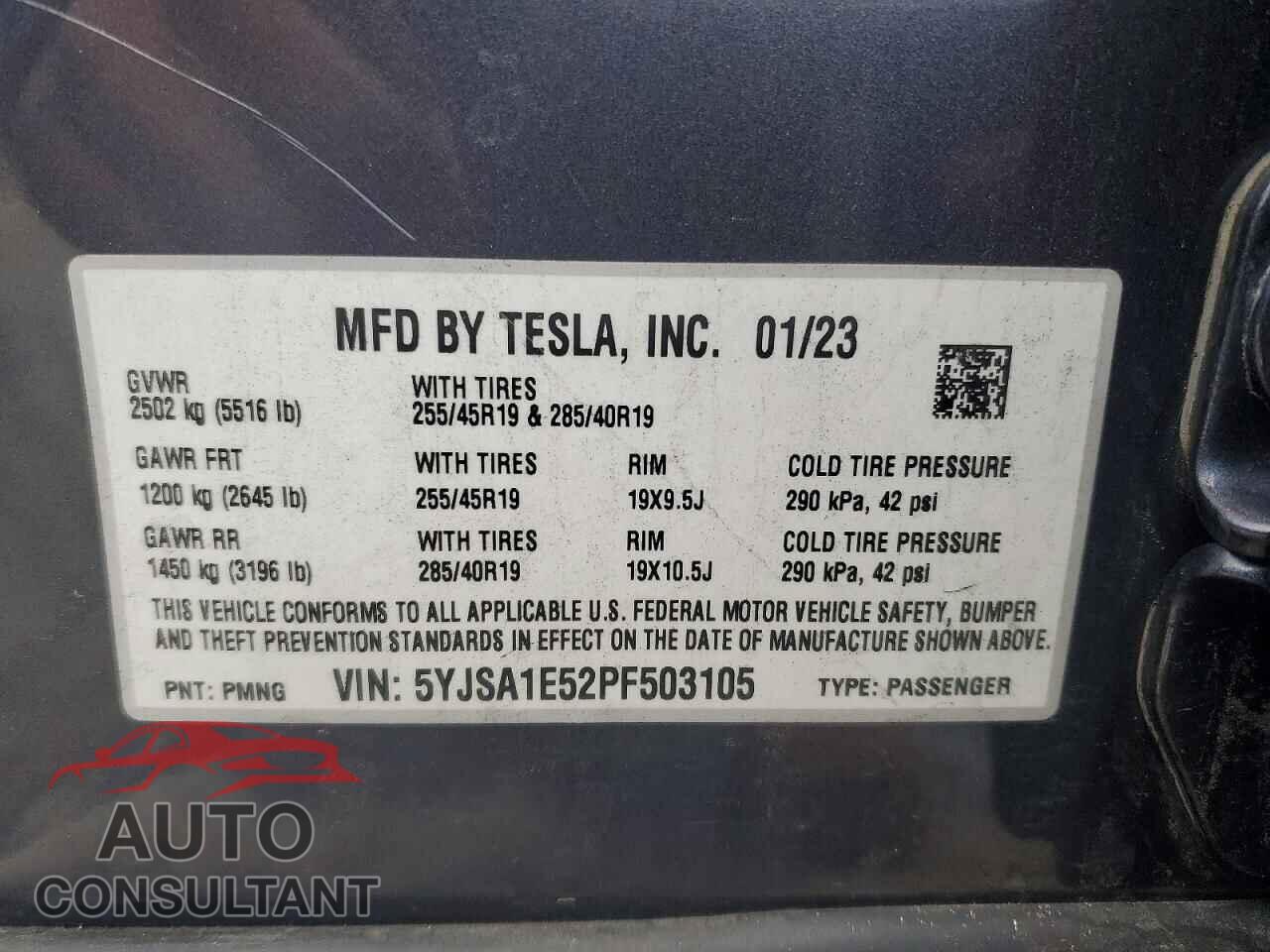TESLA MODEL S 2023 - 5YJSA1E52PF503105