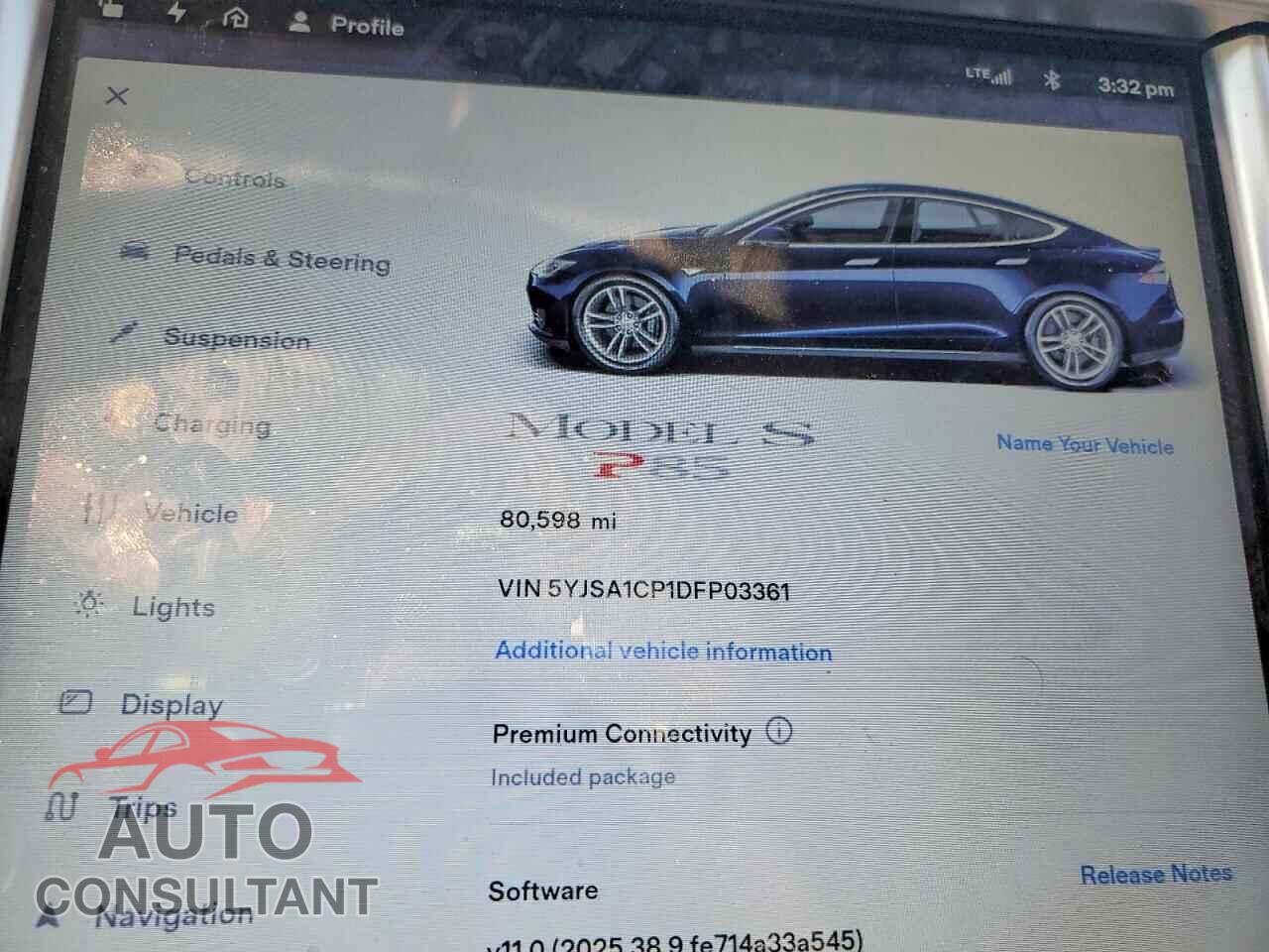 TESLA MODEL S 2013 - 5YJSA1CP1DFP03361