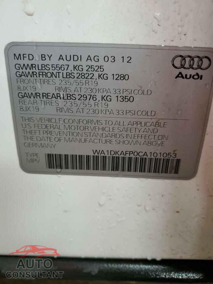 AUDI Q5 2012 - WA1DKAFP0CA101053