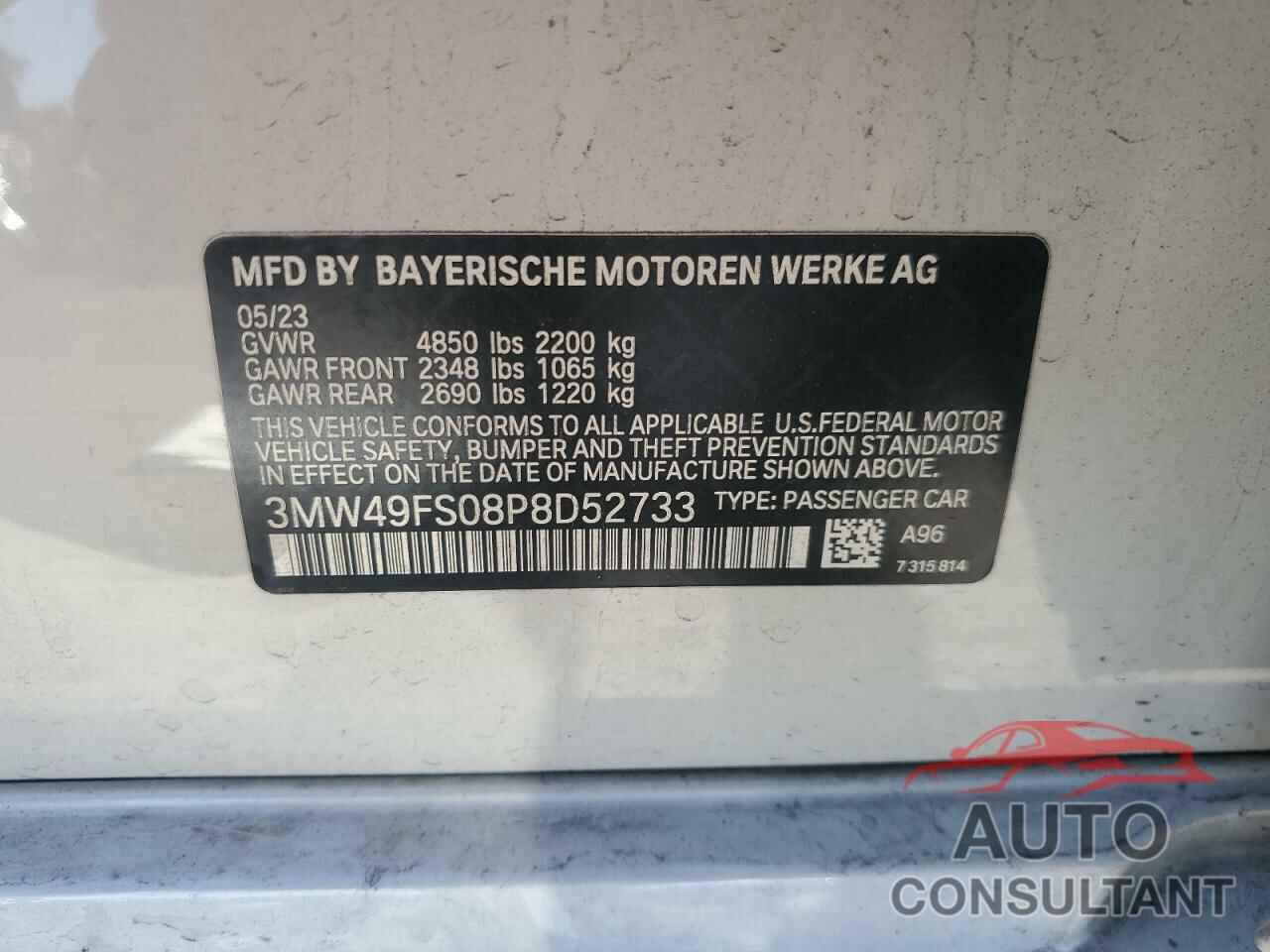 BMW M3 2023 - 3MW49FS08P8D52733