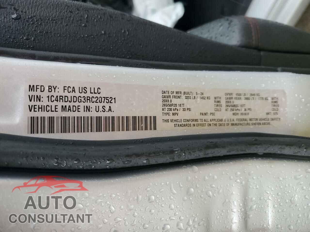 DODGE DURANGO 2024 - 1C4RDJDG3RC207521