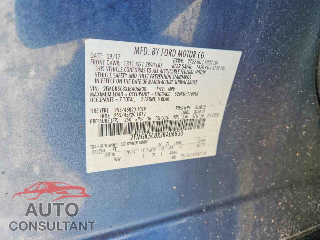 FORD FLEX 2018 - 2FMGK5C8XJBA06830