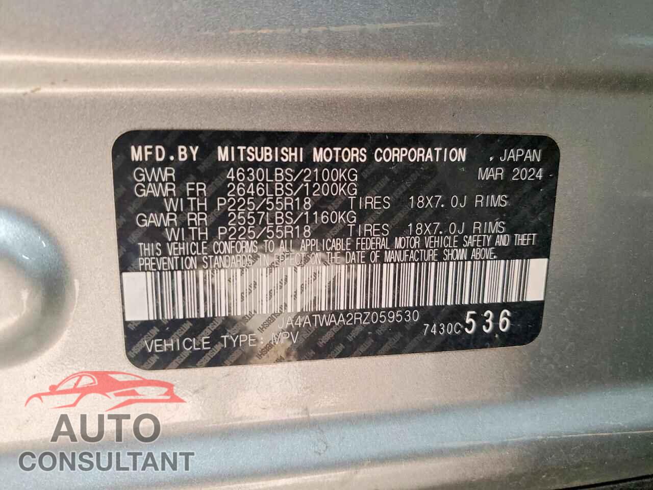 MITSUBISHI ECLIPSE 2024 - JA4ATWAA2RZ059530