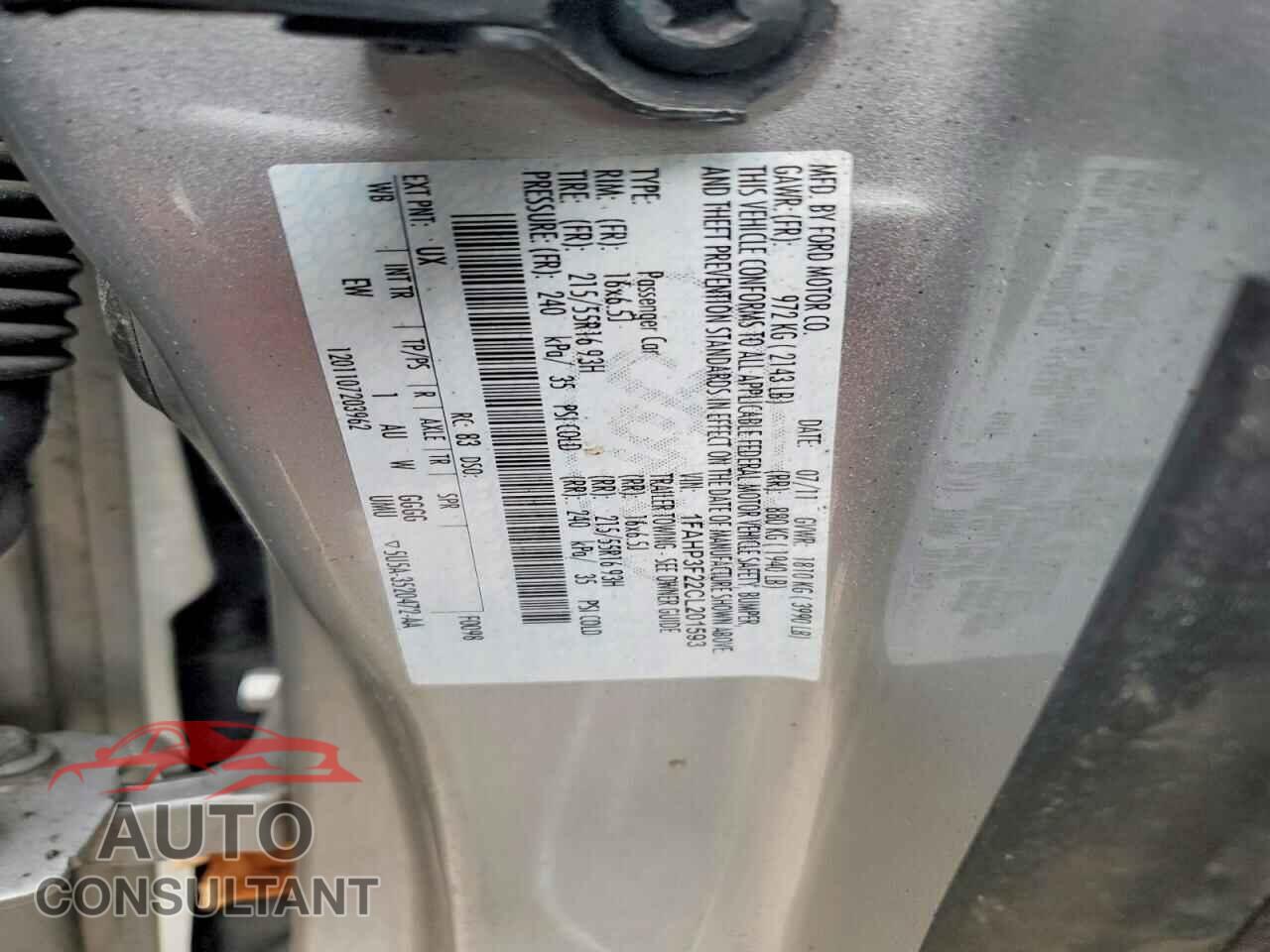 FORD FOCUS 2012 - 1FAHP3F22CL201593