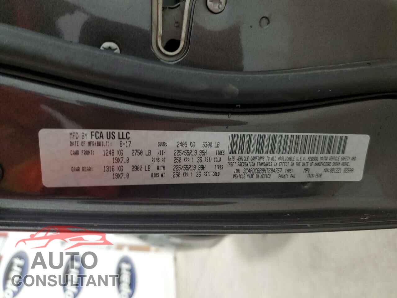 DODGE JOURNEY 2017 - 3C4PDCBB9HT684757