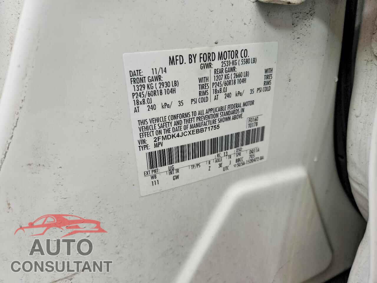 FORD EDGE 2014 - 2FMDK4JCXEBB71755