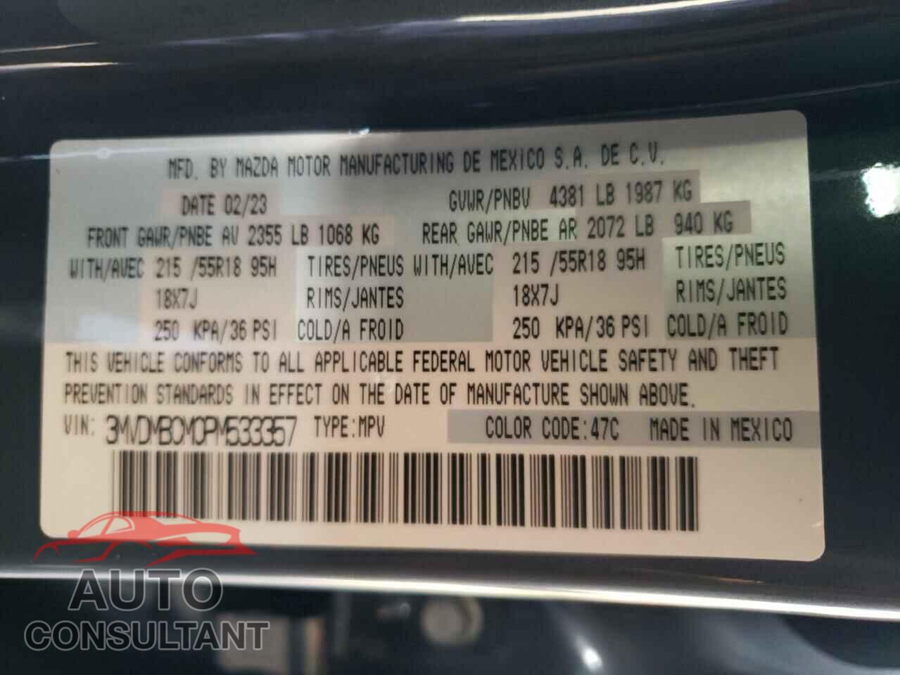 MAZDA CX30 2023 - 3MVDMBCM0PM533357