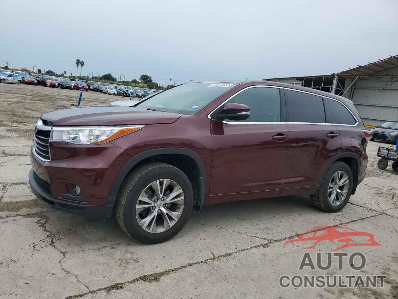 TOYOTA HIGHLANDER 2015 - 5TDBKRFH6FS206613